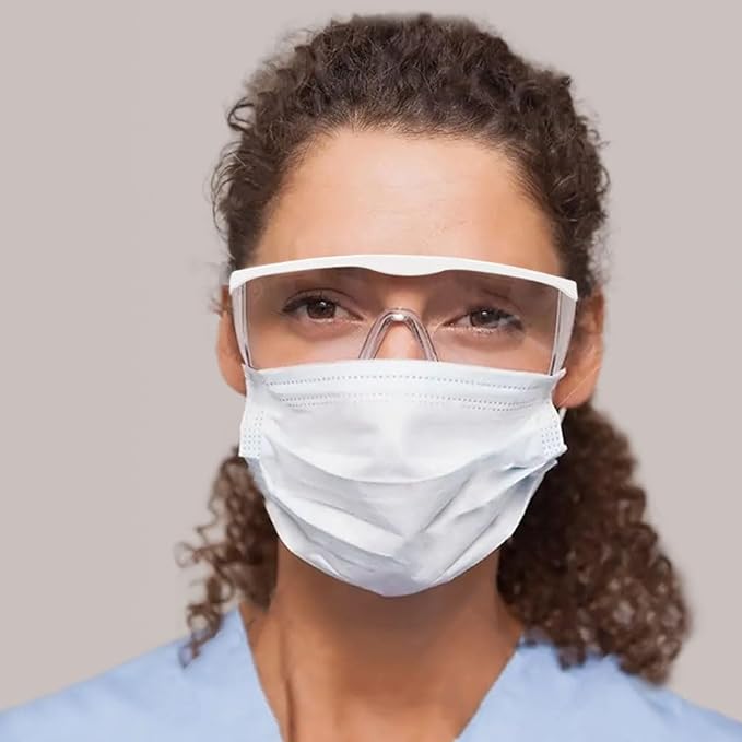 mozeeda Safety Glasses Anti-fog Clear Safety Goggles Eye Protection Safety Goggles AdjustableTemples,High Transmission, Lightweight & Comfortable Lightweight Protective Glasses.