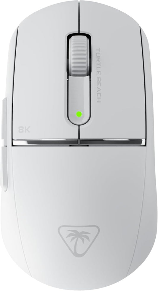 Turtle Beach Burst II Pro - 2.4GHz Wireless Esports Gaming Mouse, 8K Polling, 57g Ultra Lightweight, 150-Hr Battery, Optical Switches, Symmetrical, 30K DPI Optical Sensor, 8 Inputs, Bluetooth - White