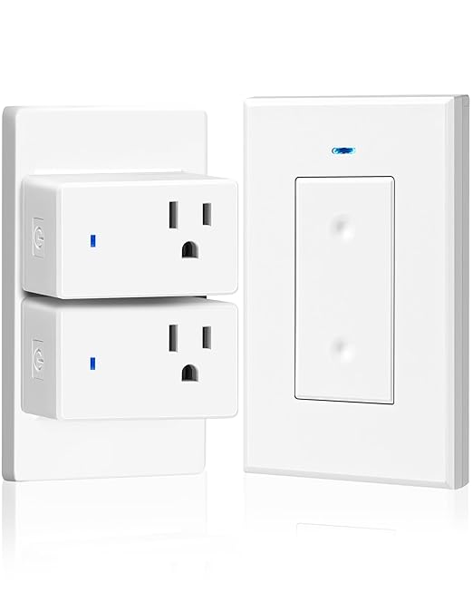 Remote Control Outlet Wireless Light Switch, Removable Remote Outlet Switch Kit for Lamps, Lights, Appliance, Expandable, 100ft RF Range, FCC Listed (1 Controller + 2 Outlets) W08RC1206