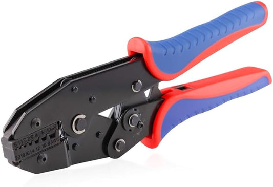 HKS Crimping Tool for Sleeves Ferrule Terminals & Pin Cord End- Ratcheting Wire Crimpers - AWG 22-8 (0.5-10mm²) - Ratchet Terminal Crimper - Electrical Crimping Tool（Old Version）