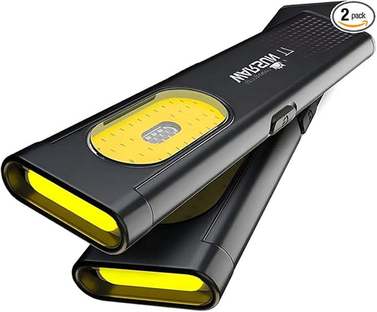 WARSUN Compact Multi-Mode Pocket LED Flashlight 675LM, USB-C Rechargeable, IPX4, Dual Material, Red/Blue Strobe (2, Black)