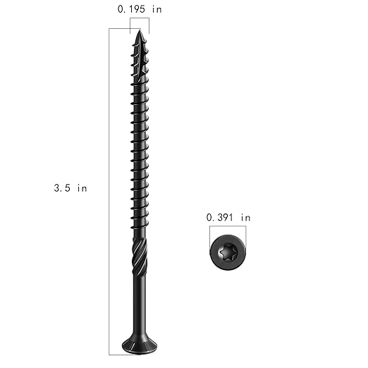 #10 * 3-1/2" Black Deck Screws, (292pcs) 5 lbs.Exterior Wood Screws, Rust Resistant Epoxy Coated, Bronze, T20 Star Bit