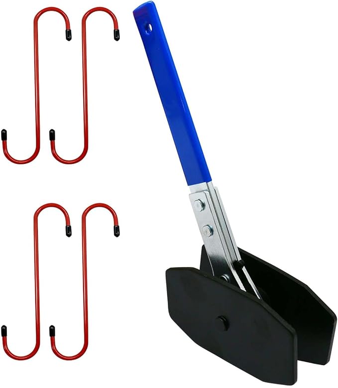 Upgraded Brake Caliper Compression Tool 4 in 1 Universal Caliper Piston Compressor Tool with 4 Brake Caliper Hangers Brake Pad Spreader Tool with 360°Swing Ratchets for Car Brake Repair Blue