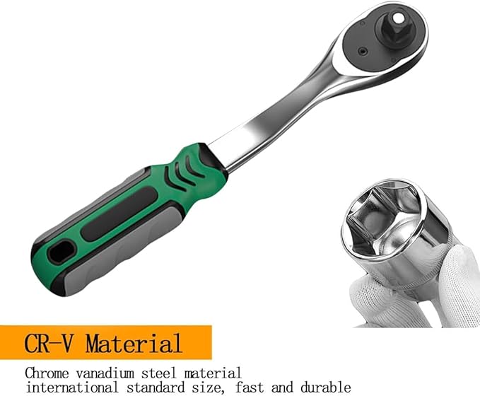 53 Pieces Socket Set 1/4 inch Ratchet Wrench Tool Set, with Bit Socket Set Metric and Extension Bar for Auto Repairing and Household, with Storage Case (53)