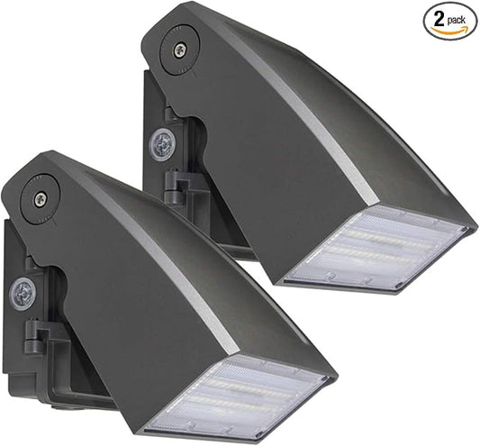 DAKASON (2 Pack) 30W LED Wall Pack, Dusk-to-Dawn Photocell, Adjustable Head, Full Cut-Off Security Light, 5000K 3300lm Replaces 100-150W HPS/HID IP65 Waterproof Outdoor Lighting Fixture, ETL Listed