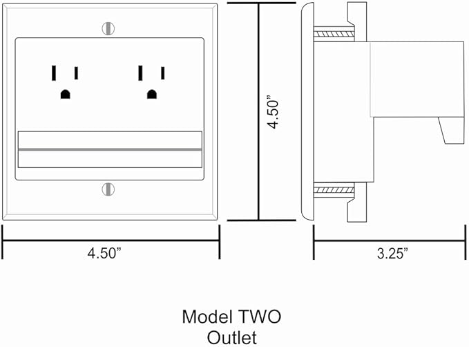 TWO-CK Dual Outlet TV Cord Hider for Wall Mounted TV’s - Recessed In-Wall Cable hider System for Power & Low Voltage - Matches Existing Outlets - Hide Wires With this Easy DIY Install Kit