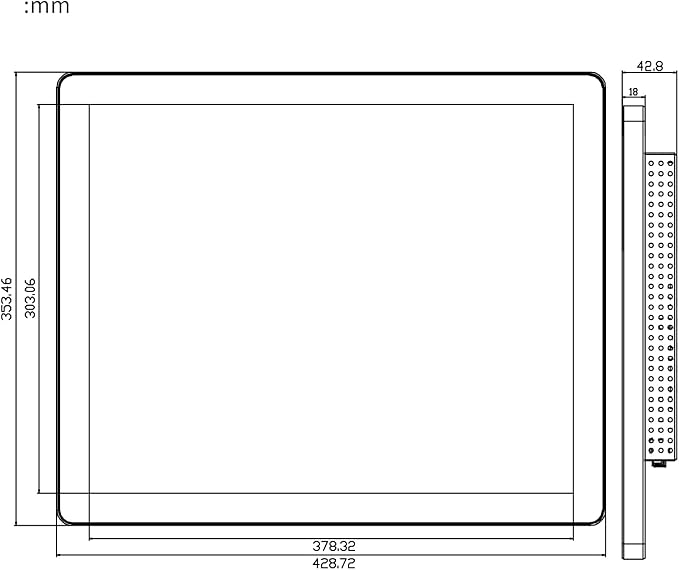 GreenTouch 19 Inch Aluminum Frame Wall Touch Screen LCD Monitor Open Frame LCD Touch Panel - HDMI/VGA/DVI-1280 * 1024 @60Hz