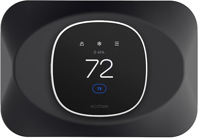 Wall Plate Cover Compatible with Ecobee Smart Thermostat Essential, Practical Ecobee Thermostat Trim Kit, Programmable WiFi Thermostat Accessory (Blcak)