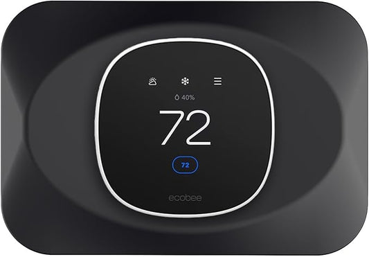 Wall Plate Cover Compatible with Ecobee Smart Thermostat Essential, Practical Ecobee Thermostat Trim Kit, Programmable WiFi Thermostat Accessory (Blcak)