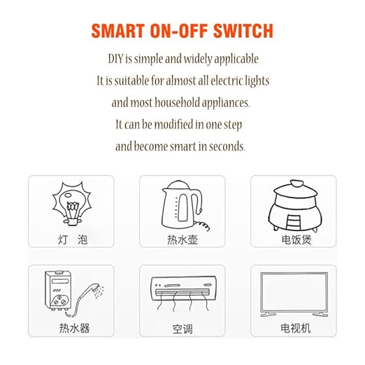 Smart WiFi Light Switch, RF Wireless Remote Control Switch Kit, APP and 433MHz, Compatible with Alexa, Google Home, Voice Control, Timer Function, No Hub Required, 1 Way, 10A