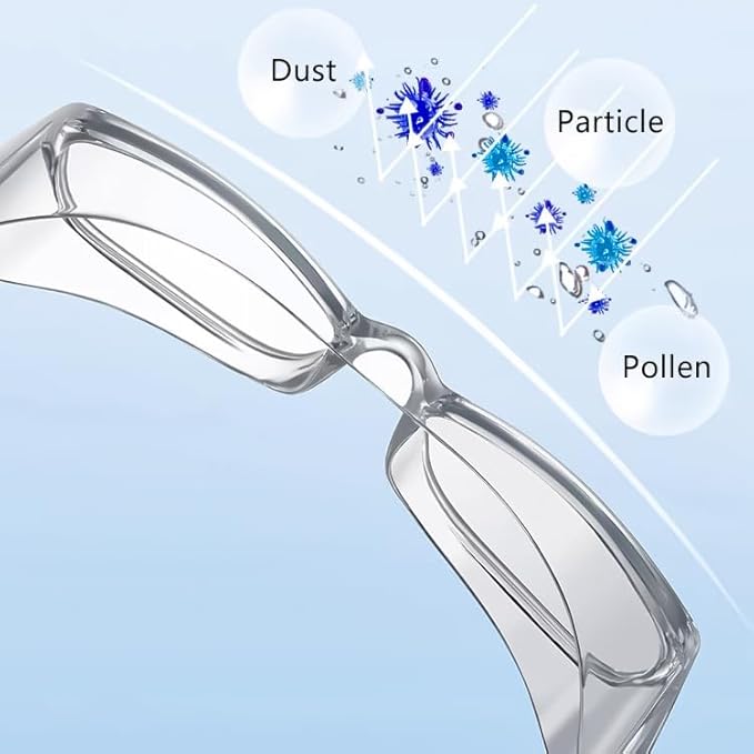 JING LEI Safety Glasses Goggles Anti-Fog UV400 Dust Protection Fashionable Pollen Glasses Lab Goggles for Women & Men