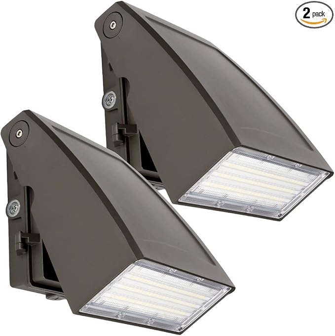 DAKASON (2 Pack) 60W LED Wall Pack, Dusk-to-Dawn Photocell, Adjustable Head, Full Cut-Off Security Light, 5000K 6600lm Replaces 200-300W HPS/HID IP65 Waterproof Outdoor Lighting Fixture, ETL Listed