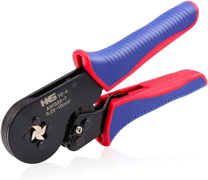 HKS Ferrule Crimping Tool AWG 23-7, Square Ratchet Self-Adjusting Crimper for End-Sleeve Terminals