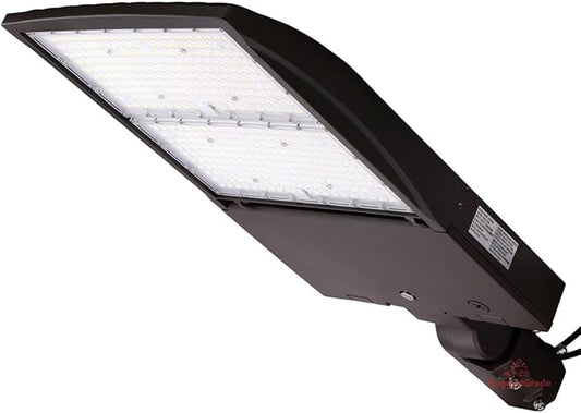 42,000 Lumen - 300 watt NextGen III LED Shoebox Lights - Dimmable - with Photocell - Slip FIT Mount -Brown HOUSING - 10KV Surge