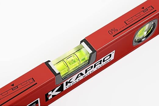 Kapro - 105 Topgrade Gradient Box Level - with Slope Measurements - Features Pre-Set Sloped Vials, Rubberized End Caps, Finely Milled Precision Surface - Hand Calibrated - Aluminum - 48 Inch