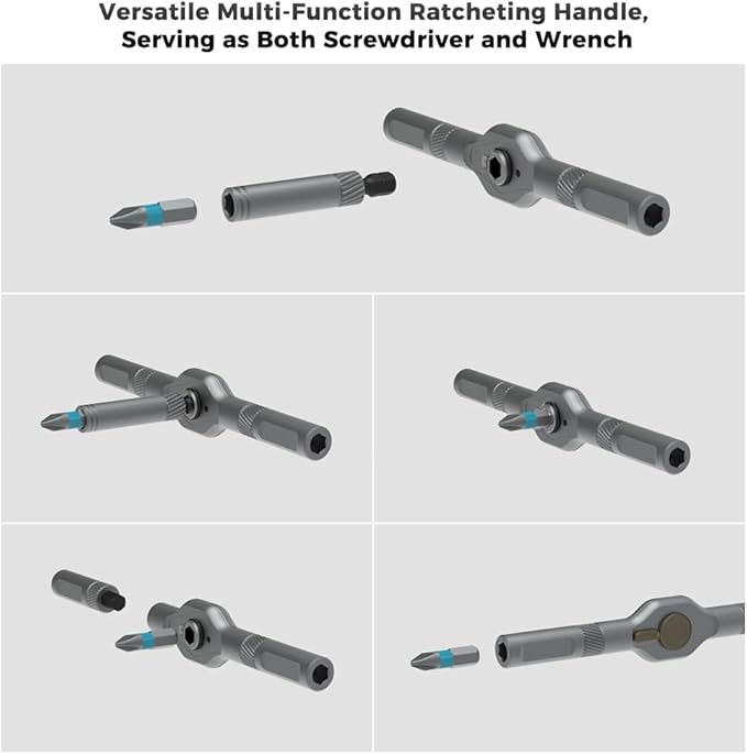ratchet screwdriver set, magnetic screwdriver set, DIY combination soft shaft, suitable for furniture assembly, electrical maintenance, bicycle tools