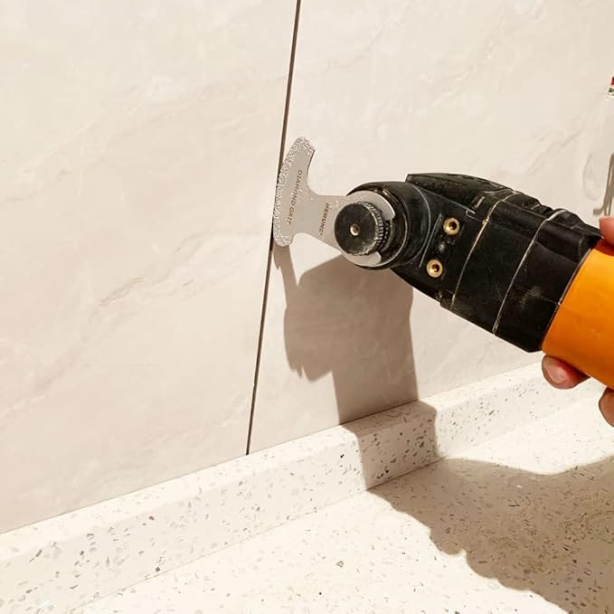 6Pcs Diamond Oscillating Tool Blades, Multi Tool Mortar Cutting Saw Blades Precise for Grout Removal and Soft Tile Cut