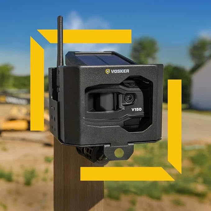 Vosker V150 Solar-Powered LTE Cellular Home Security Outdoor Camera | Motion Activated Photo Capture Nightvision Wireless Camera | Receive Photos (No Video) on Your Mobile App (V150-Nationwide Pack)