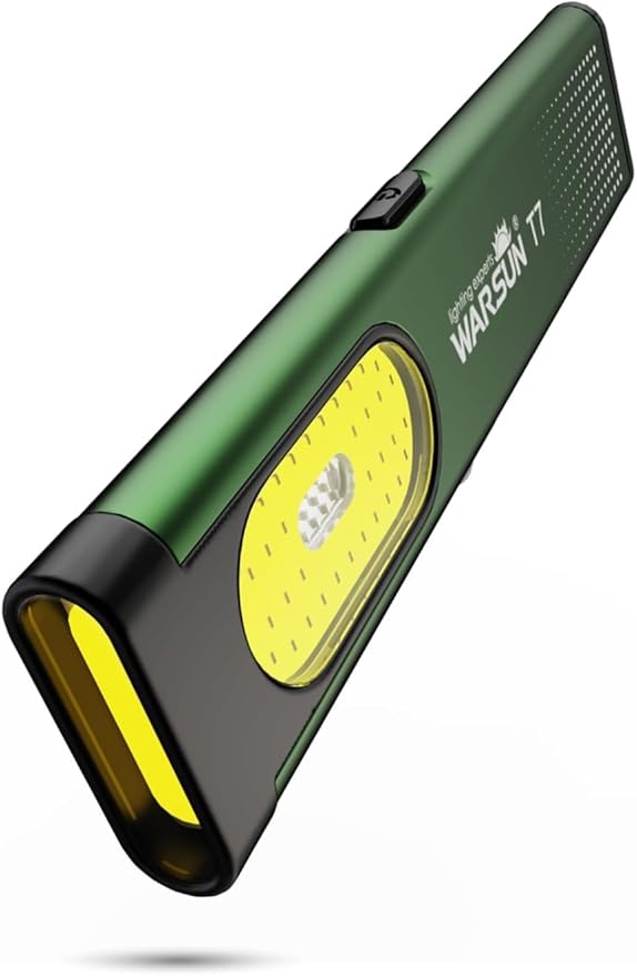 WARSUN Compact Multi-Mode Pocket LED Flashlight - 675LM, USB-C Rechargeable, IPX4, Dual Material, Red/Blue Strobe, for Everyday Carry & Travel