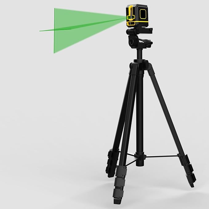 59-inch Lightweight Aluminum Laser Level Tripod Stand with Bubble Level, Quick Release Plate with 1/4"-20 Screw Mount for Laser Line Leveling