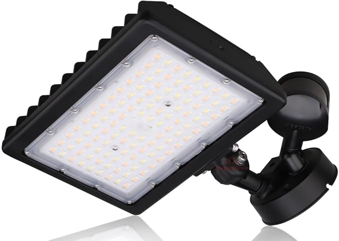 RuggedGrade 90W LED Flood Light | Kivo II CS Series | 13,050 Lumens | 3000K/4000K/5000K Daylight | Outdoor Waterproof Security Light | Flood Mount with Motion Sensor & Junction Box | DLC 5.1 Premium