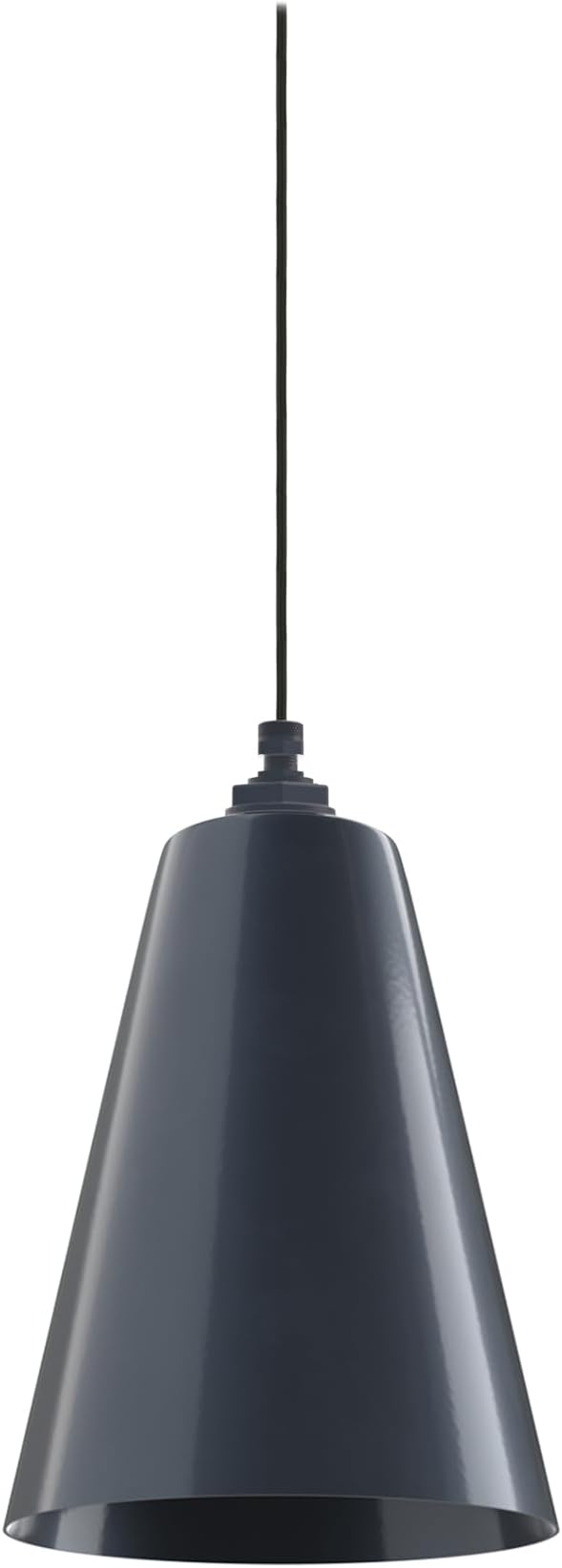 Steel Lighting Co. Laurel Pendant Light | Ceiling Mounted | 8.5 inch Cone Shade | Modern Contemporary Farmhouse Style Made in America | Black Cloth Cord | Gray Blue Exterior/Gray Blue Interior