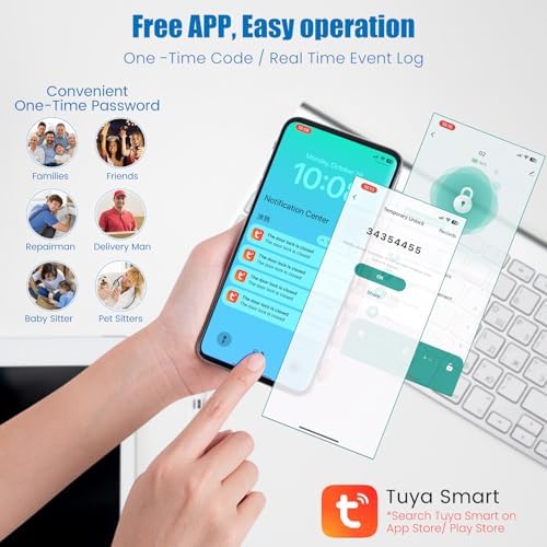 Devo G2 Smart Lock,Finger Print Digtal Smart Locks, Front Door Keyless Entry Door Lock,Bluetooth Smart Deadbolt, App Remote Control,Electronic Touchscreen Keypad Deadbolt, Auto Lock(Black)