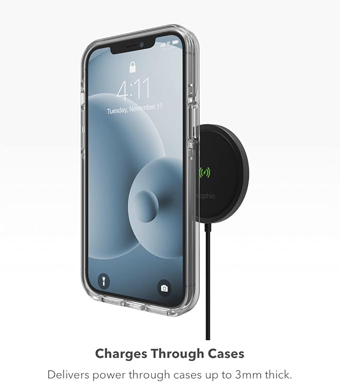 mophie snap+ Wireless Charger - 15W Wireless Charging pad for Qi-Enabled and MagSafe Compatible Devices, compatible with All new iPhones