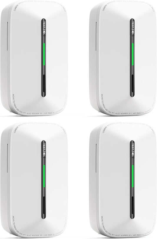 Jemay Portable Carbon Monoxide Detector, CO Detector Plug in with Battery Backup,10-Year CO Alarm with Test Mode/Temporary Muting Facility, LCD Numerical Display, 4 Packs