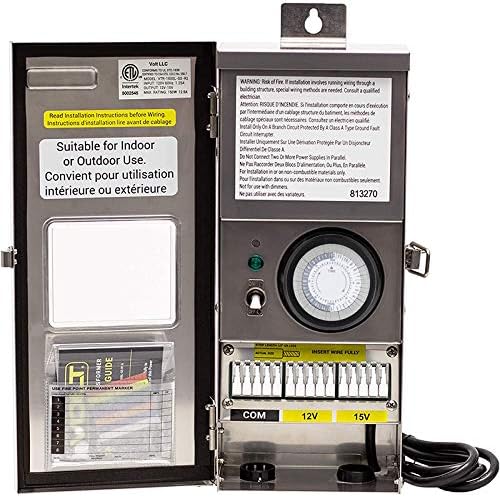 VOLT 12V Brass Bronze LED Landscape Lighting Kit (8 Spotlights, 4 Path Lights) with 150W Low Voltage Transformer for House, Yard, Outdoor Pathway, Walkway, Garden, Driveway or Patio