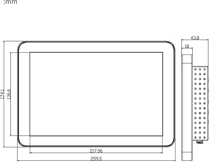 GreenTouch 10.1 Inch Desktop Wall Mountable Multi PCAP Touch Screen Monitor - HDMI/VGA/DVI Input,1280 * 800 Resolution Display