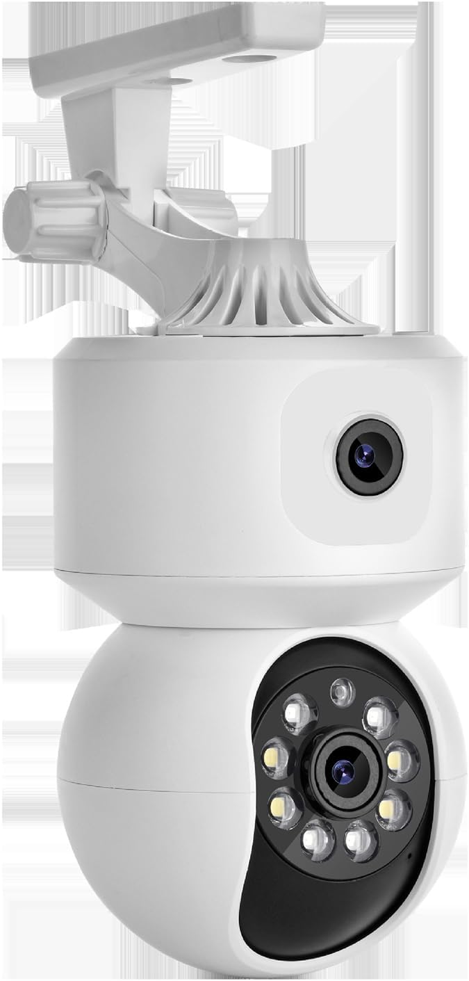 Dual-Lens Camera,Panoramic Smart Home Surveillance Wireless WiFi Camera,360 Degree Indoor Remote Surveillance Auto Tracking,Three Night Vision Modes Bluetooth HD Camera for Home Security