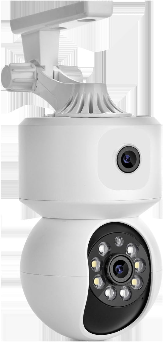 Dual-Lens Camera,Panoramic Smart Home Surveillance Wireless WiFi Camera,360 Degree Indoor Remote Surveillance Auto Tracking,Three Night Vision Modes Bluetooth HD Camera for Home Security