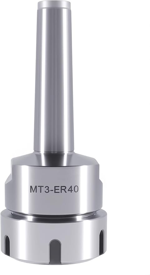 Accusize Industrial Tools MT3 Shank ER40 Chuck with 15Pc Collets Kit, 1/8 inch - 1 inch by 16th, Morse Taper Collet System, 0223-0308