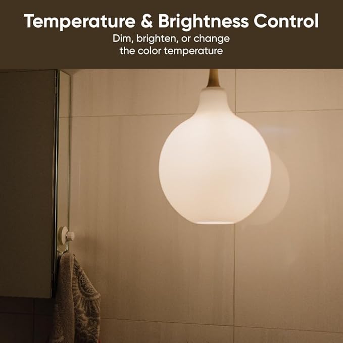 Bulb White, 800LM A19 Tunable-White Wi-Fi Smart Light Bulb, Compatible with Alexa and Google Assistant, 2.4GHz, No Hub Required, 2700K - 6500K, Dimmable, 90+CRI, Timer & Group, 2-Pack