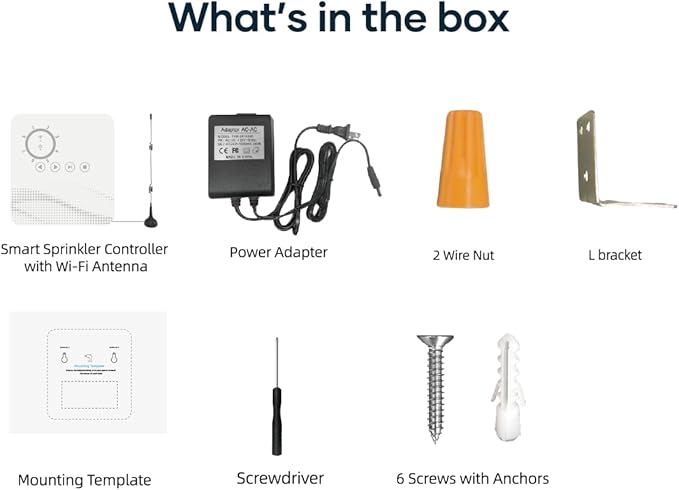 tolviviov Smart Sprinkler Controller, 8-Zone Indoor WiFi Irrigation Controller, App Enabled, Simple Automated Watering Scheduling, Local Weather Intelligence, Rain, Freeze Skip