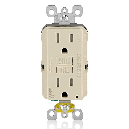Leviton Dual-Function AFCI/GFCI Outlet, 15 Amp, Self Test, Tamper-Resistant with LED Indicator Light, Protection from Both Electrical Shock and Electrical Fires in One Device, AGTR1-T, Light Almond