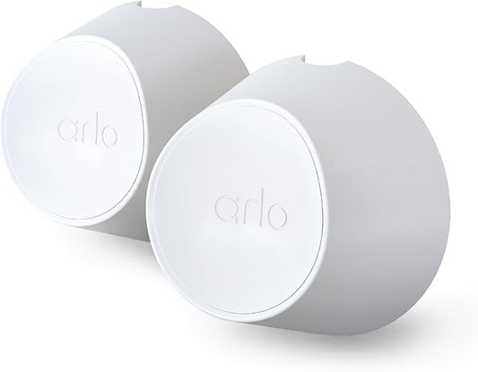 Arlo Magnetic Wall Mounts - Arlo Certified Accessory, Indoor or Outdoor Use, Works with Arlo Pro 5S 2K, Pro 4, Pro 3, Ultra 2, and Ultra Cameras, White - VMA5000, 2 Count (Pack of 1)