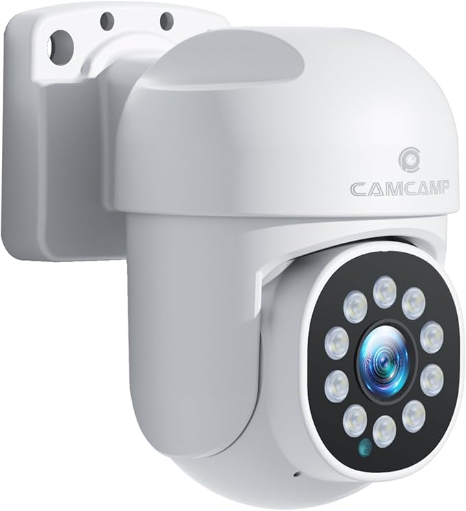 Camcamp 5MP PoE Security Camera Outdoor, Wired PoE IP Surveillance Cameras, Auto Tracking, 2-Way Audio, Color Night Vision