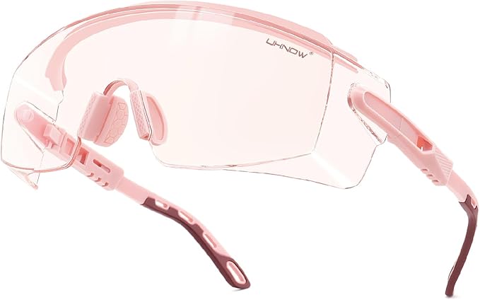 UKNOW Safety Glasses Over Eyeglasses, Anti Fog Safety Goggles ANSI Z87.1, Adjustable Protective Eyewear