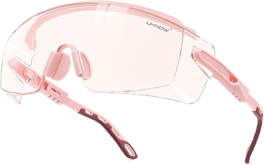 UKNOW Safety Glasses Over Eyeglasses, Anti Fog Safety Goggles ANSI Z87.1, Adjustable Protective Eyewear