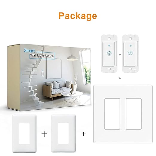 Nexete Smart Wi-Fi Wall Light Switch Compatible with Alexa Google Assistant & IFTTT,Remote Control, Timing Function No Hub Required (Smart Light Switch 2-Pack)