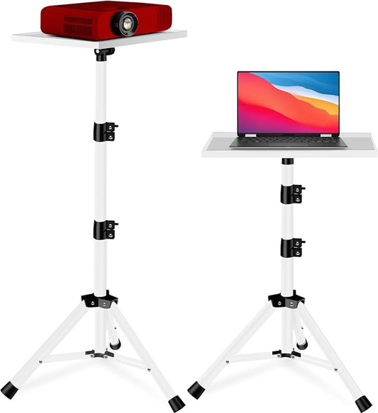 Projector Stand, 22 to 55 Inch Laptop Stand,Projector Tripod with Phone Holder,Tripod for Projector,DJ Equipment,Projector Stand for Outdoor Movies,Office, Home, Stage or Studio (White)