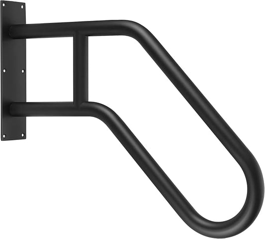 Handrail for Outdoor Steps,28.7Inch Length Stainless Steel Wall Mount Handrail with Polished Surface,afety Grab Bar, Black Hand Railings for Porch Steps,Stairs,Garage