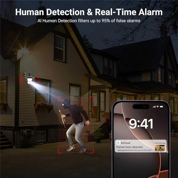 Light Bulb Security Camera,5G& 2.4G WiFi Security Cameras Wireless Outdoor,3MP& 360° PTZ Light Bulb Camera Outdoor, Night Vision, AI Human Detection&Alarm, 2-Way Audio, Cloud Storage