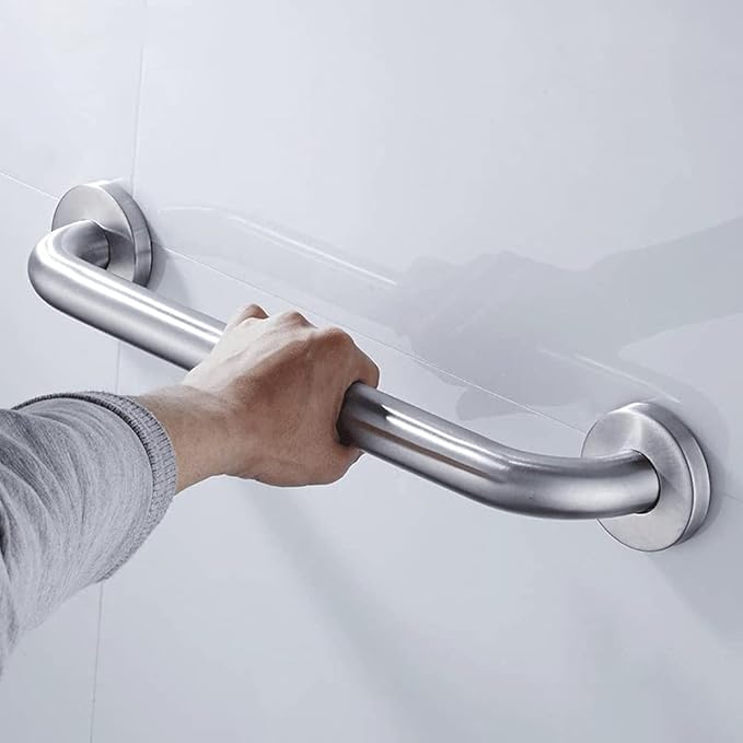 Stainless Steel Bathroom Safety Shower Grab Bar, Anti Slip Bathtubs Grab Bars,Toilet Assist Saft Handle Handrail ADA Compliant 500lbs for Handicap Elderly Senior (Brushed, 12 Inches)