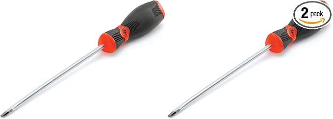 Performance Tool W30987 Black & Red Slotted Screwdriver, 3/16-Inch x 6-Inch (Pack of 2)