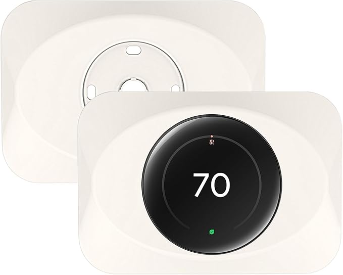 Nest Thermostat Wall Plate Cover Replacement Compatible with Google Nest Learning Thermostat (4th Gen), Practical Nest Learning Thermostat 4 Trim Kit, Snap fit Design (Biege, 2 Packs)