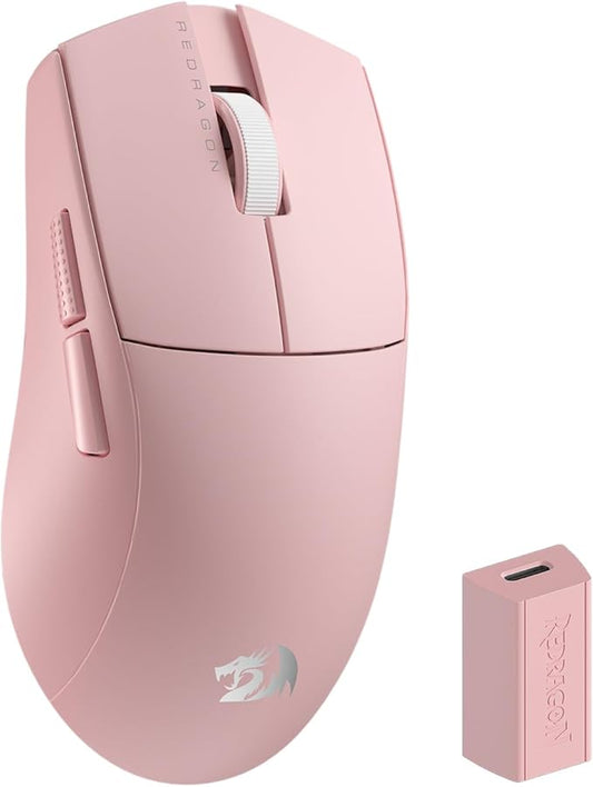 Redragon M916 PRO 3-Mode Wireless Gaming Mouse, Hype-Speed 4K Polling Rate, 49G Ultra-Light 26K DPI Gamer Mouse w/Ergonomic Natural Grip Build, Redefinable Macro Buttons, Software Supported