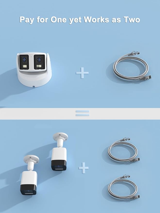 Anpviz 4K PoE Wide Angle Security Camera, Panoramic 180° IP Dual-Lens Dome Camera Outdoor with Human/Vehicle Detection, Starlight Sensor, Two Way Talk (Compatible K/I-Series NVRs)